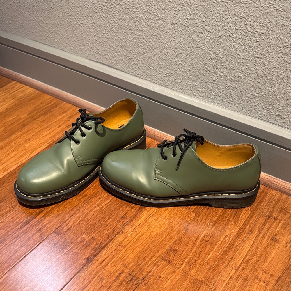 Dr. Martens Olive Green Lace-Up Shoes